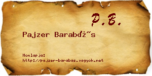 Pajzer Barabás névjegykártya